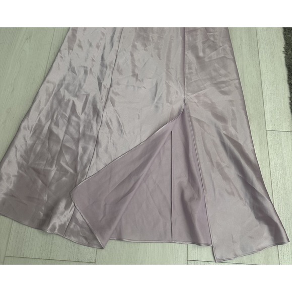 Vintage Erika Taylor Camisole Long Nightgown Sz L - Purple Embroidered - Slit - Picture 2 of 7